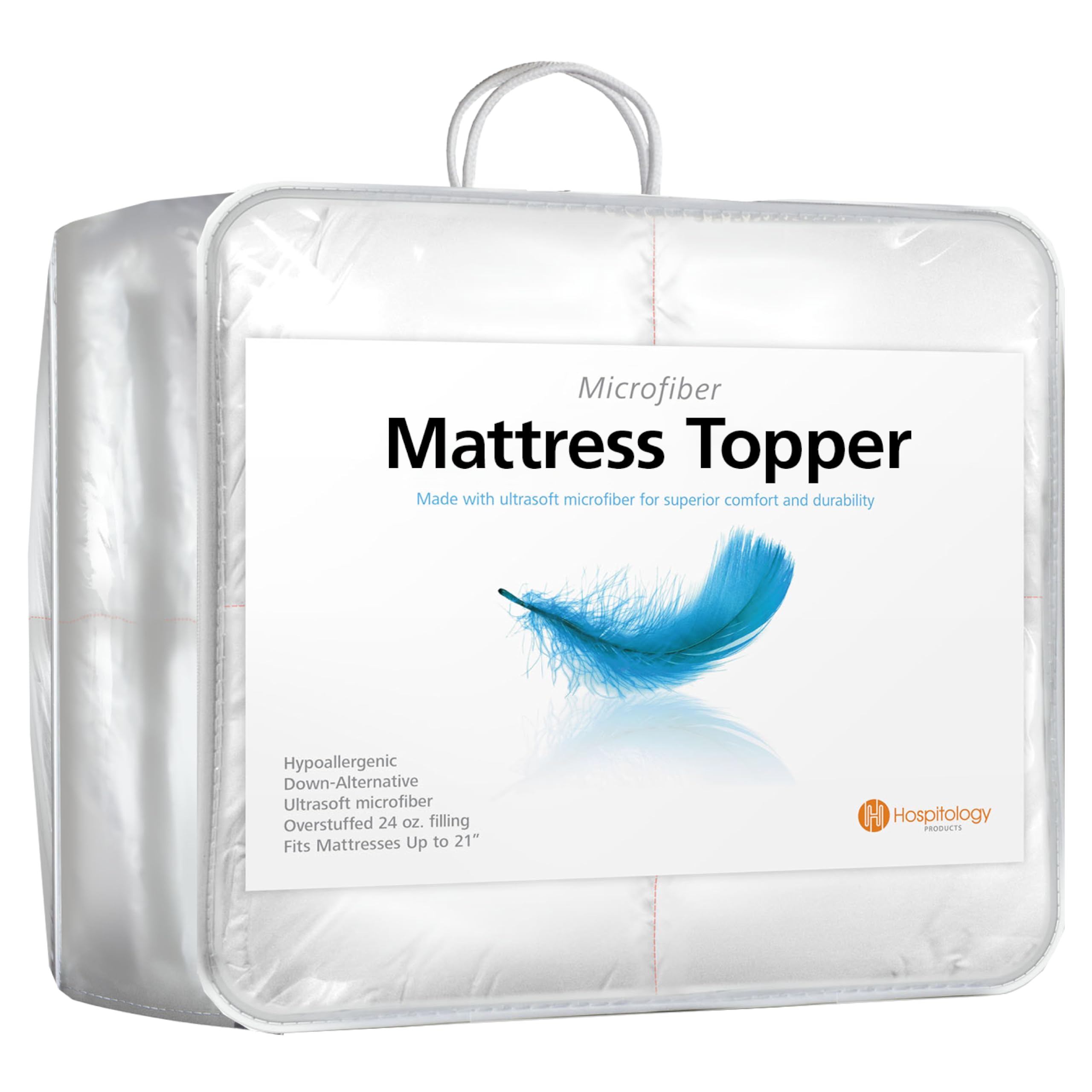 Hypoallergenic Mattress Cover- Overstuffed - Deep Pocket - Goose Down Alternative Pillow Top Mattress Topper California King - 72" W x 84" L