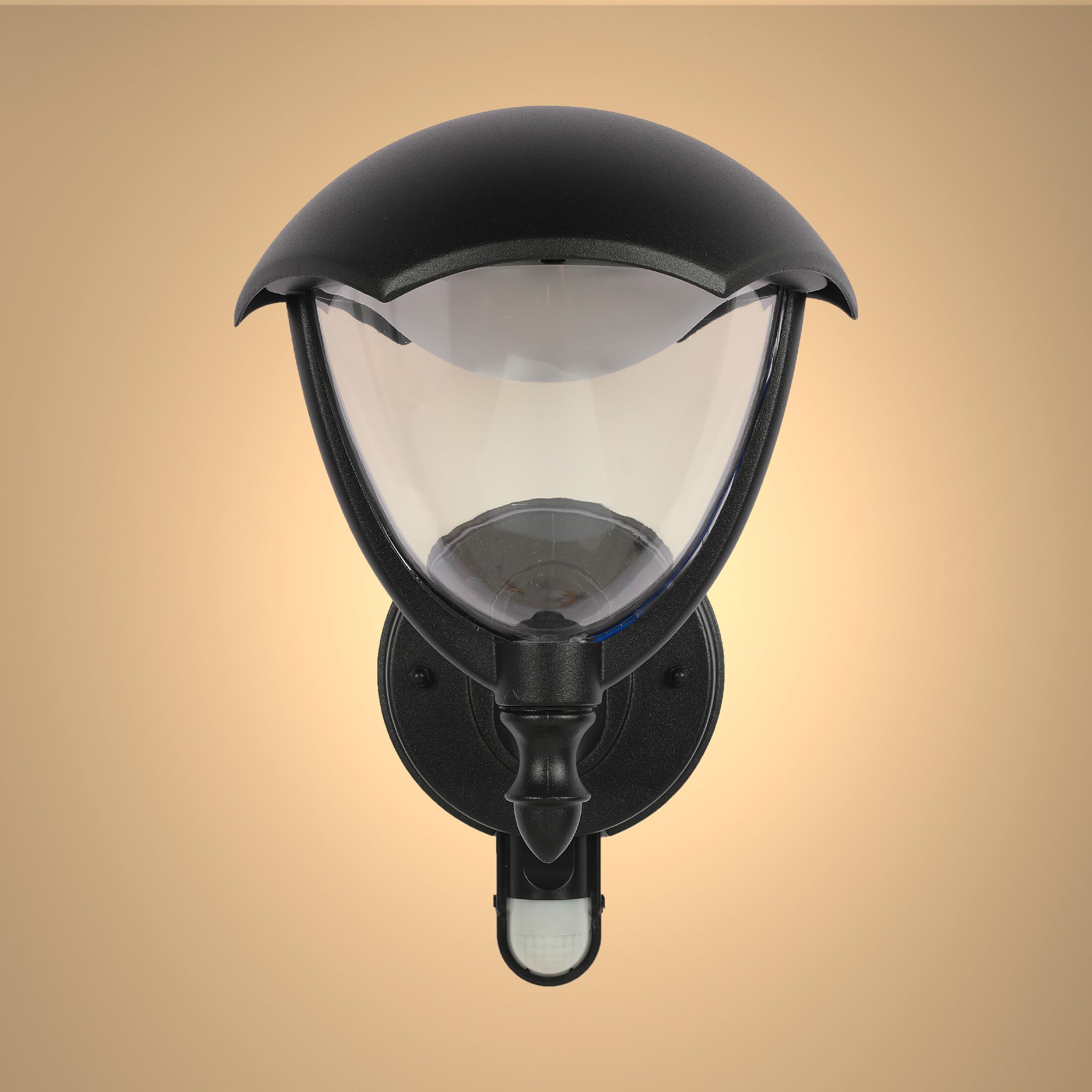 TEKLED Gardens Megan LED Outdoor Lantern Wall Light | 6W 3000K Warm White | Weather-Resistant IP44 | for Entryways Facades Patios Porches Garages | with Motion Sensor (Built-in LED)