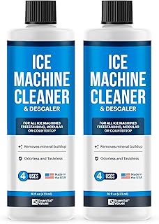 Essential Values 2-Pack Ice Machine Cleaner and Descaler 16 fl oz, Nickel Safe Descaler | Ice Maker Cleaner Compatible with All Major Brands (Scotsman, KitchenAid) Manufactured in USA