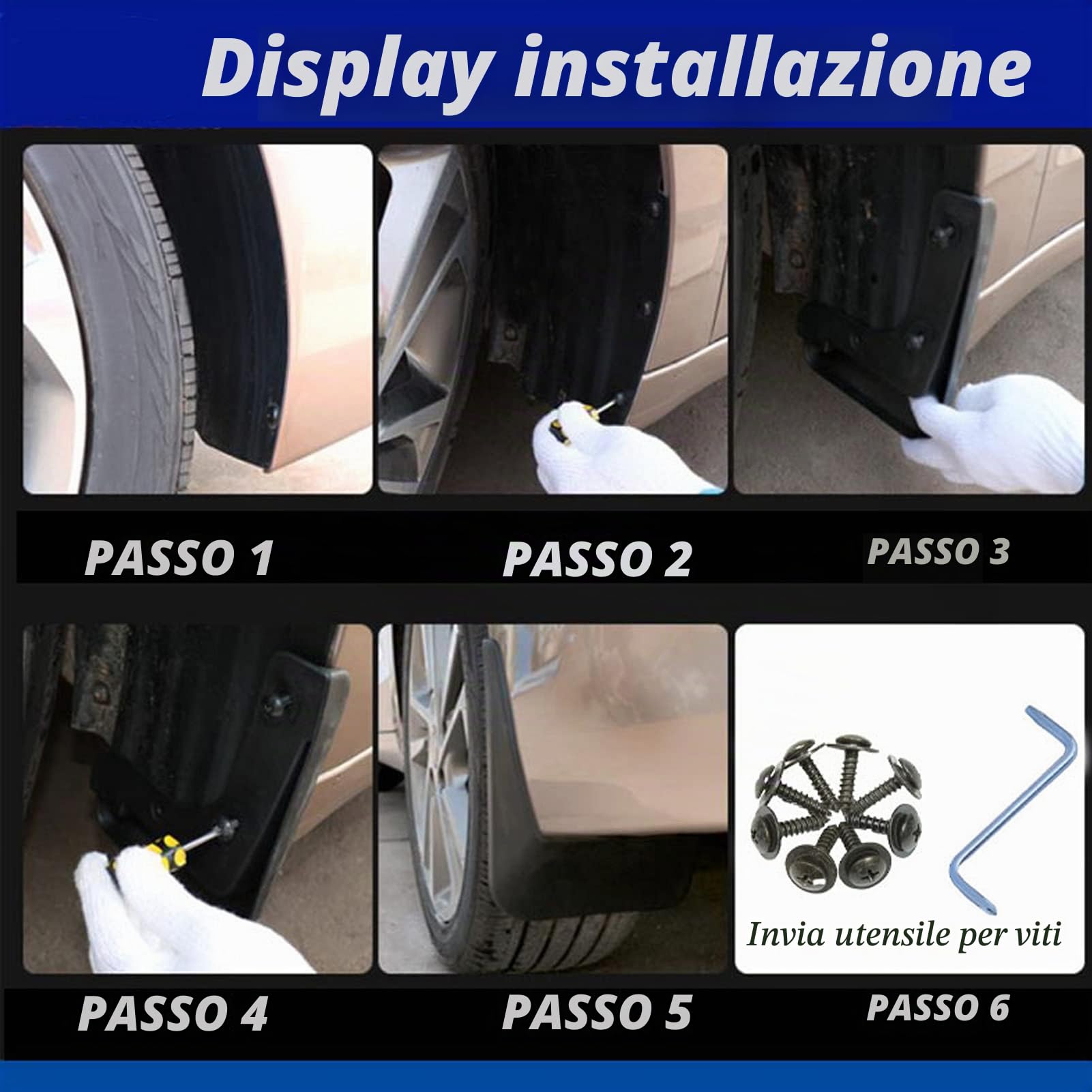 Akozon 4 Pezzi di Protezione Paraspruzzi per Auto Paraspruzzi Parafango Parafango Parasabbia Accessori per Auto Sostituzione Manutenzione per Vito/per Classe V W447 2016-2021