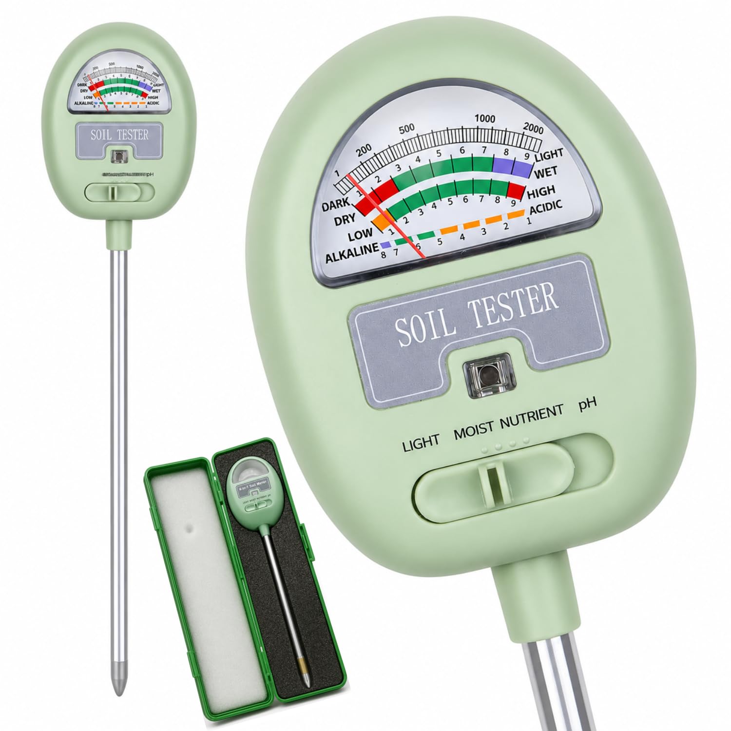 4-in-1 Soil pH Meter Tester for Moisture, Light, Nutrients & pH, Soil Test Kit for Plants, Precision Agriculture Soil Meter for Garden, Lawn, Farm, Indoor & Outdoor Plants, No Battery Required-image-13