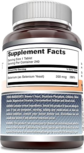 Miniatura 3 de Amazing Formulas Selenio 200 mcg de levadura de selenio natural 240 tabletas sin OMG sin gluten  Promueve la salud celular la función inmunológica