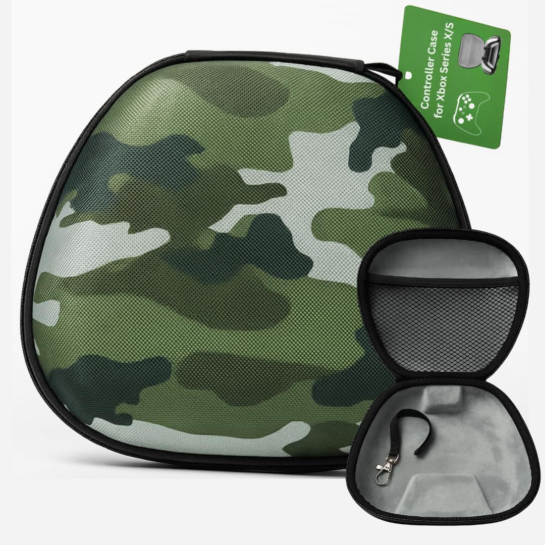 TMG Travel Case Compatible with Xbox Series X/S & Core Wireless Controller Hard Shell Home Safekeeping Protective Cover Storage Case Carrying Bag Stylish Camouflage-image-8