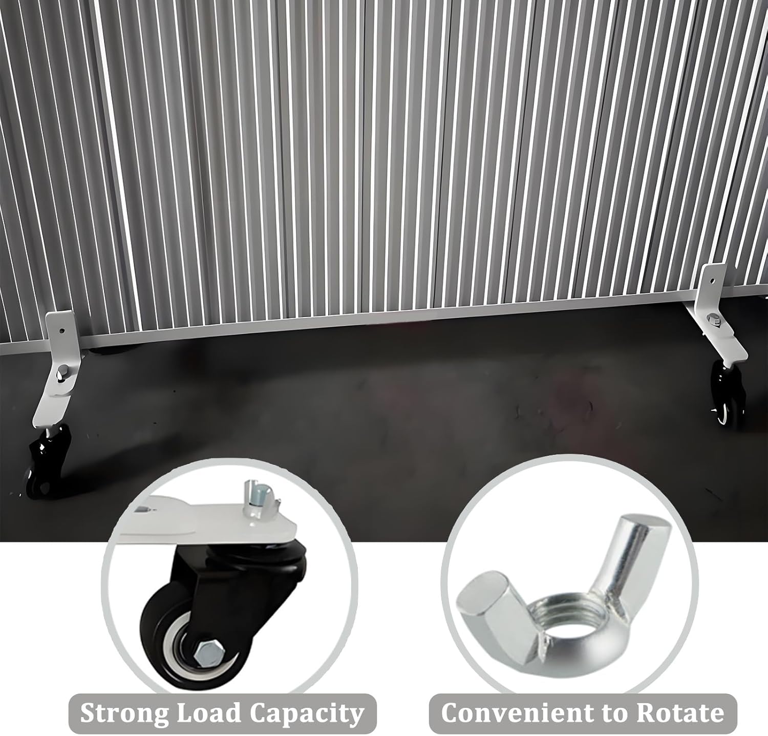 Convenient Mobile Pulley Bracket for Radiator Heater, Electric Heater Frame Base with 360° Rotatable Wheels, Easy to Install, Black Silent Wheel