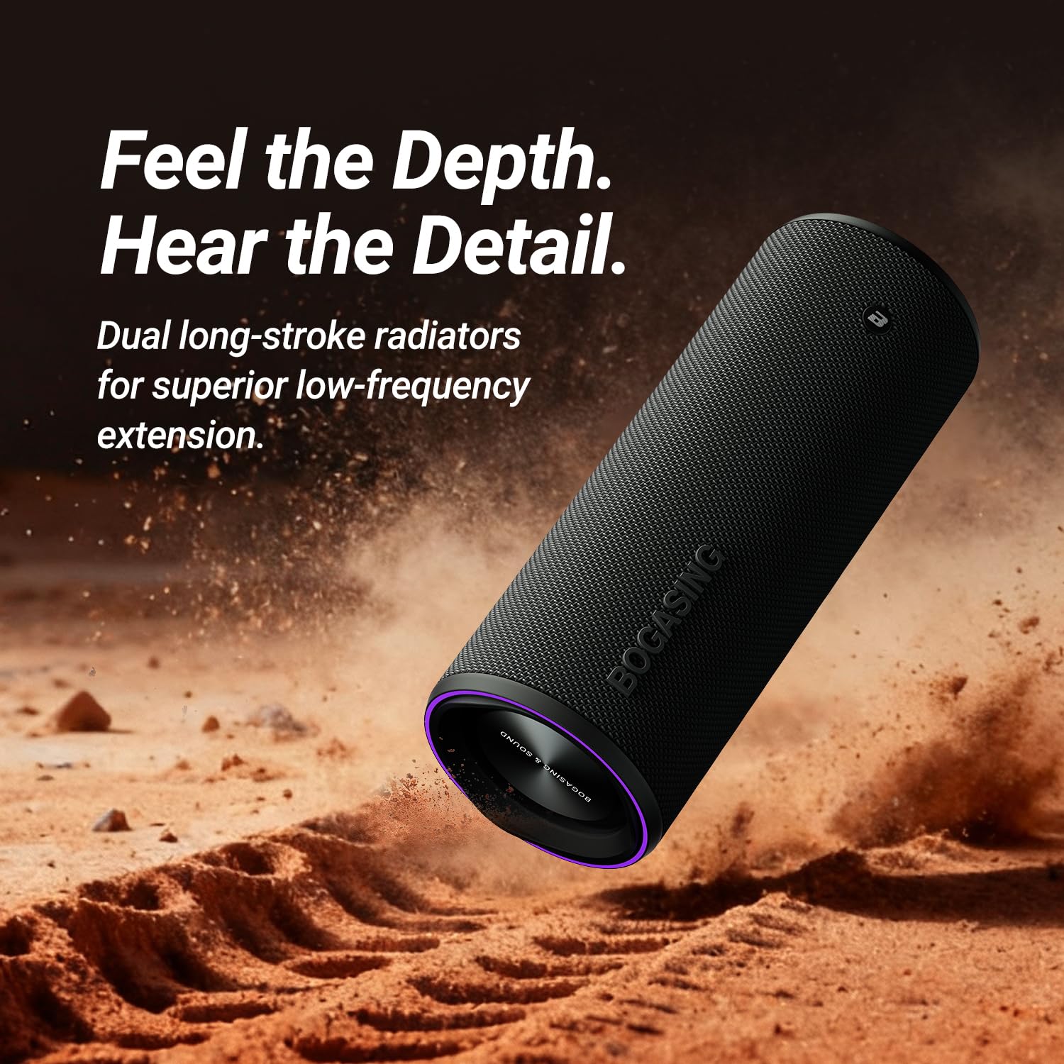 BOGASING Space M200 Cassa Bluetooth Portatile con Suono Dinamico da 50W | Luci RGB, Suono Potente & Bassi Incisivi, IP67, 24H, Altoparlante Bluetooth 5.3, EQ, TF-Card, AUX, Riproduzione Audio USB-C