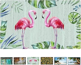 Rubber Welcome Door Mat, Decorative Indoor Outdoor Doormat Non Slip Front Door Mat, Easy to Clean Low Profile Mat for Entry Patio Garage High Traffic Areas, 17.3