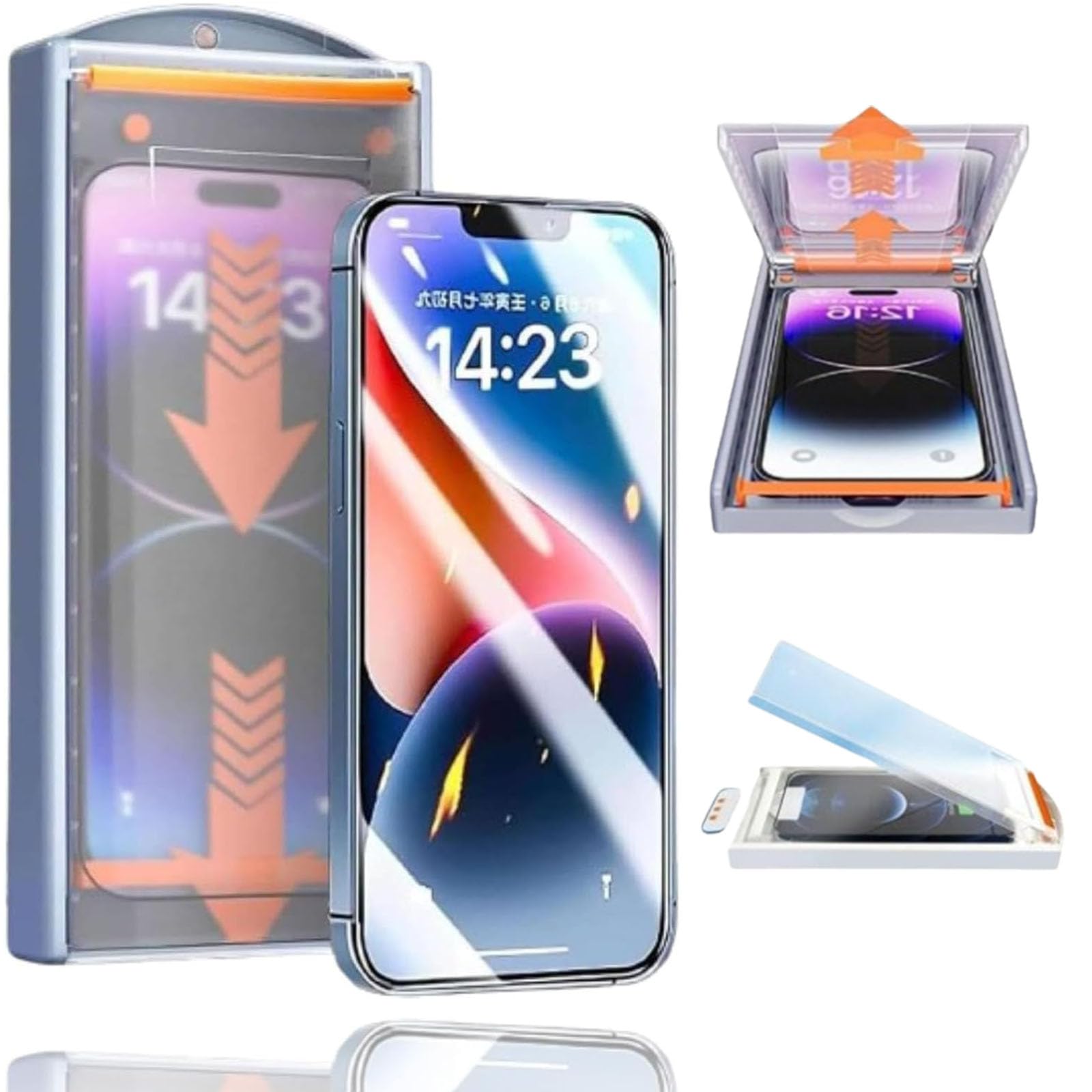 CBYARNFuncat Screen Protector, Funcat 360 Privacy Screen Protector for iPhone 15 14 13 12 Pro Max, Dust Free without Bubbles, Invisible Artifact Screen Protector (HD Film,14pro)