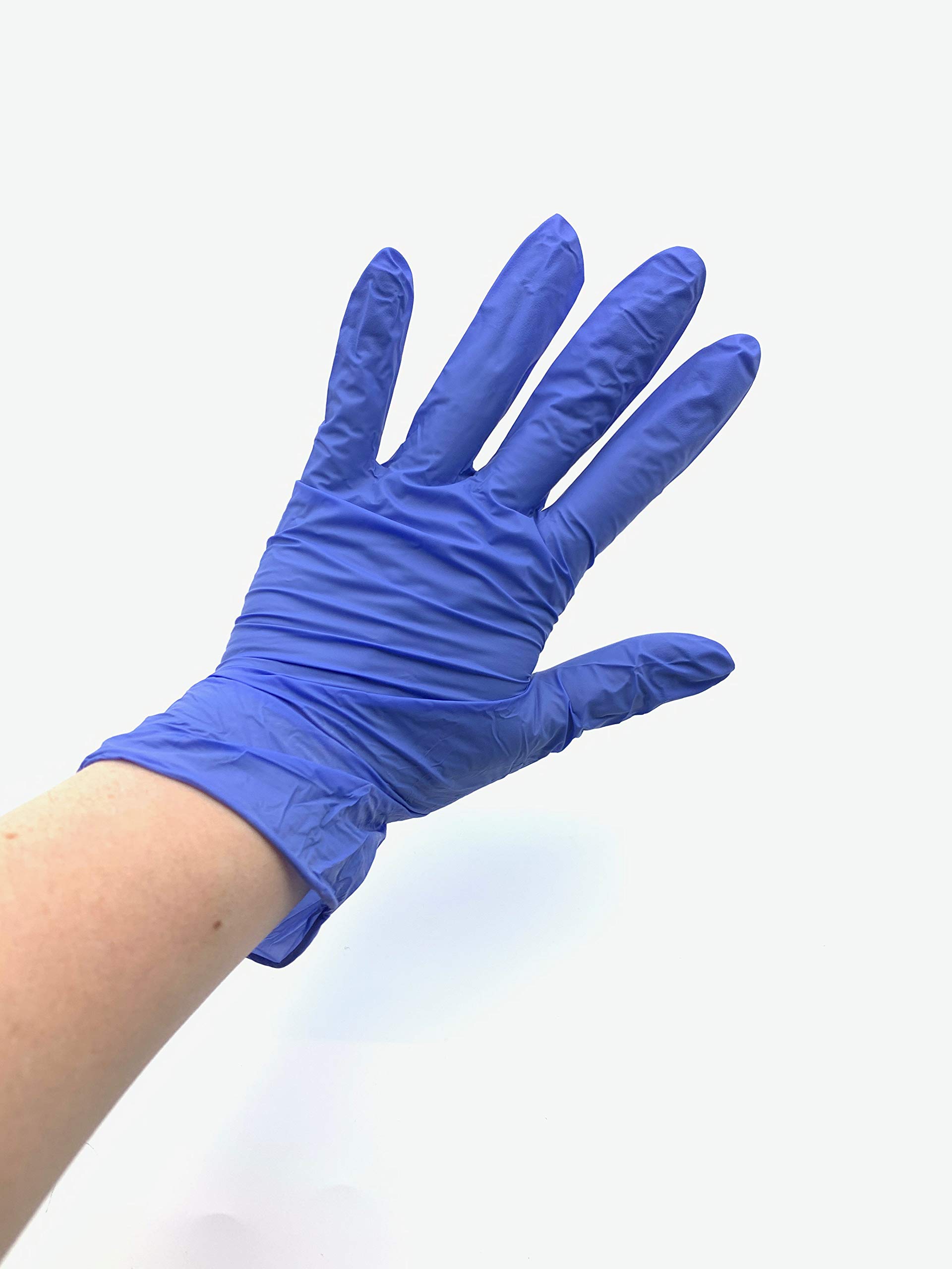 Guanti in nitrile monouso senza polvere, taglia XS, blu, confezione da 100 pezzi