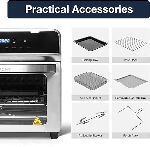 Miniatura 8 de Hornos freidora de aire, horno tostador de convección con 10 funciones de cocción, tostada de 6 rebanadas y capacidad de pizza de 12 pulgadas, 6