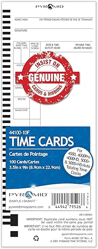 Pyramid Time Systems, 44100-10F, auténticas y auténticas tarjetas de tiempo en inglés y francés para modelos piramidales 4000, 4000ProK, 4000HD, Pyramid Time Systems, 44100-10F, auténticas y auténticas tarjetas de tiempo en inglés y francés para modelos piramidales 4000, 4000ProK, 4000HD,