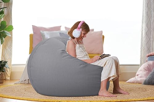 Miniatura 172 de Aubliss - Funda para organizar juguetes de felpa, se convierte en un puf cuando se rellena Se convierte en un puf para niños cuando está lleno. Aqua