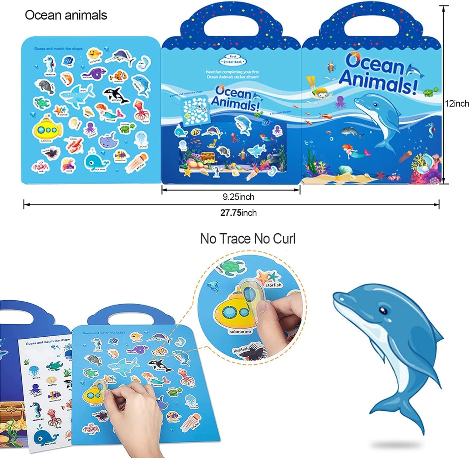 Sticker Books for 2 3 4 Year Old Girls Boys Girls, Reusable Sticker