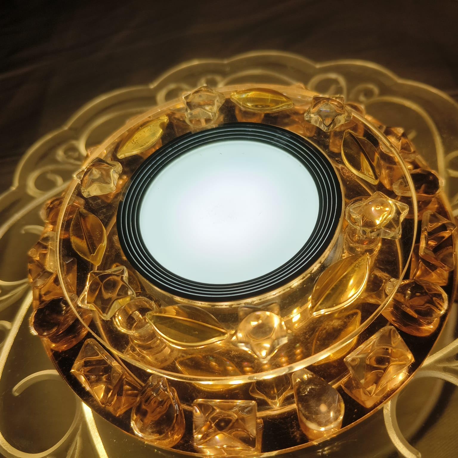 Contemporary Luxury LED Crystal Flush Mount Ceiling Light – Elegant Modern Chandelier with Dimmable LED Lighting for Living Room, Bedroom & Hallway Décor (Golden)-image-12