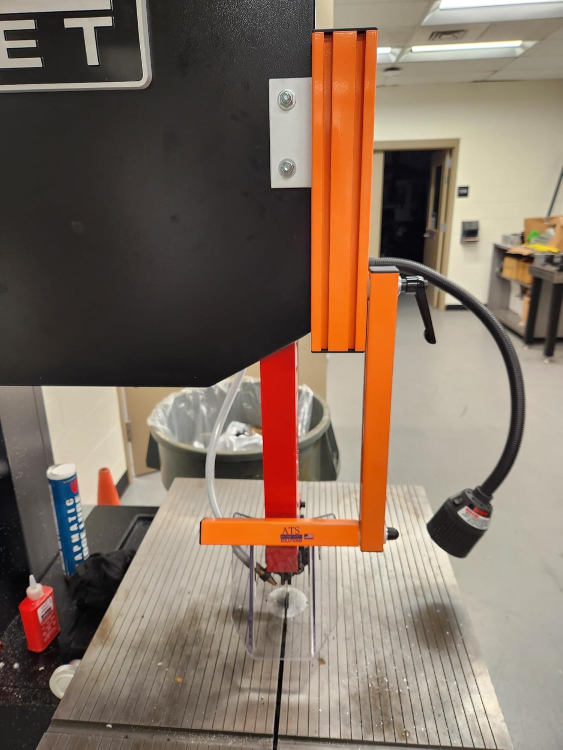 ATS VB-ES1 Vertical Band Saw Guard | High-Visibility Safety Shield for 15"+ Saws | Adjustable 7" Lexan & Aluminum Frame | Made in USA