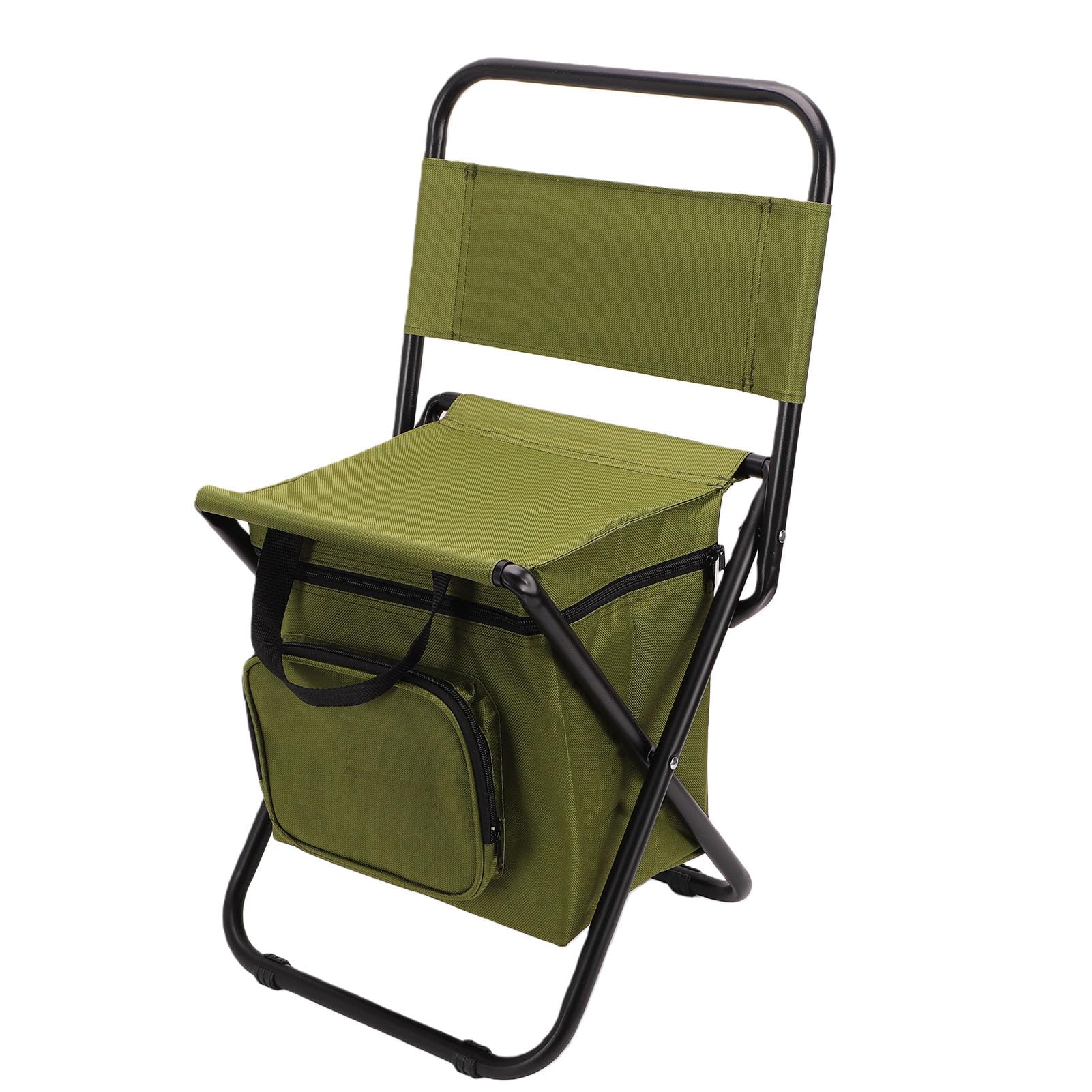 Chaise de camping pliable en fer avec compartiment de rangement pour voyage