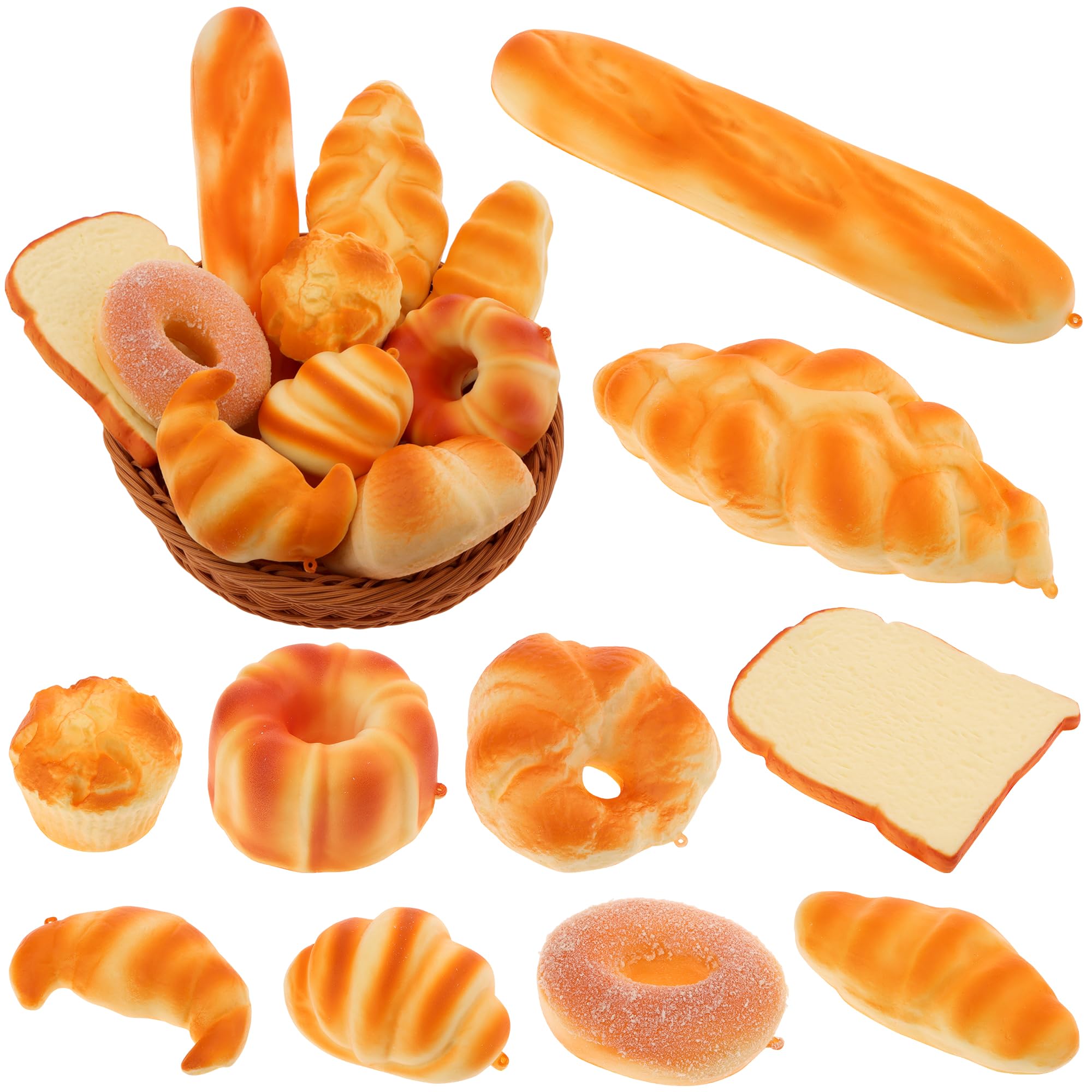 Gresorth 10 PCS Fake Cake Artificial Bread Set Bundle Platter Photography Props Kitchen Toy Decoration