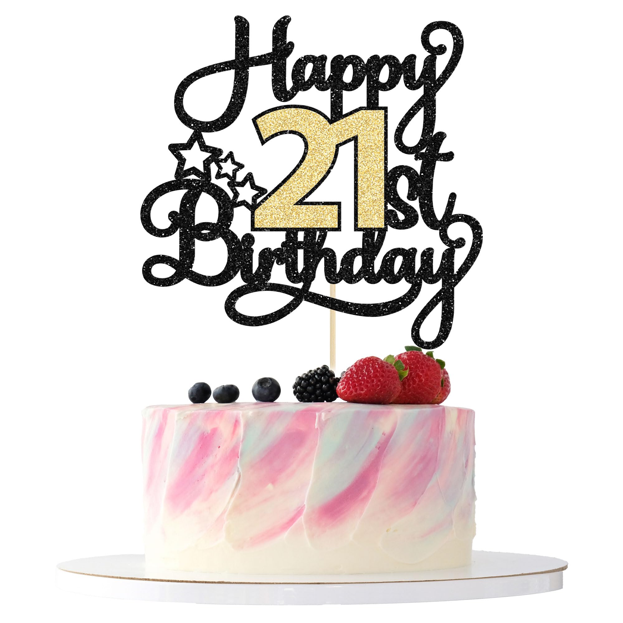 Decorazione personalizzata per torta di compleanno per il 21° compleanno: decorazione personalizzata Happy Twenty-One - Italia