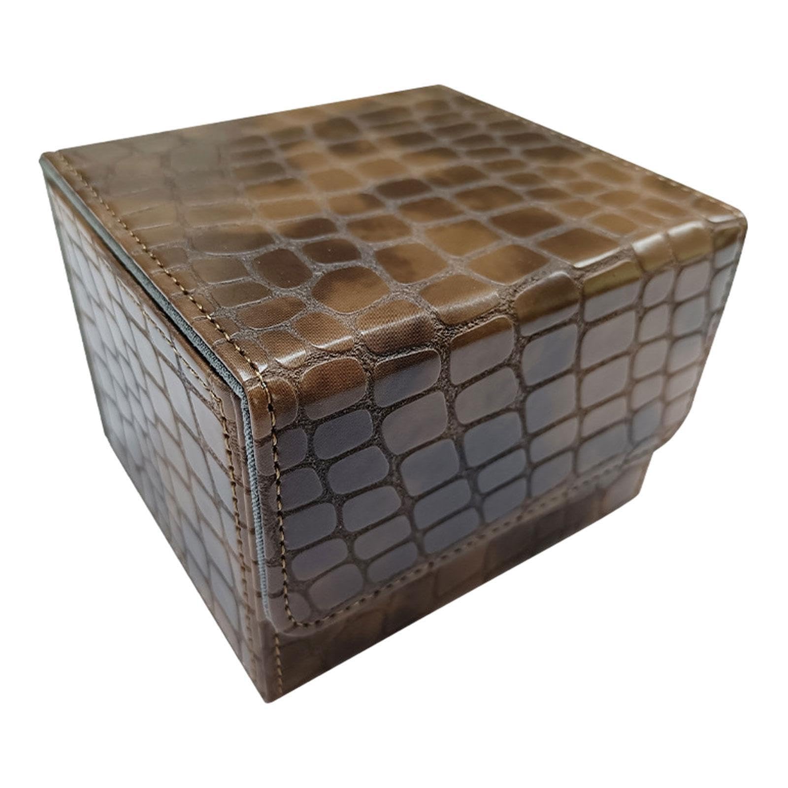 QUXVUIS Card Deck Case Card Organizer Storage Cards Specially Designed To Withstand Daily While Providing Optimal Collectible Game Case Protectors Container, Dark Brown, 105x93x80mm