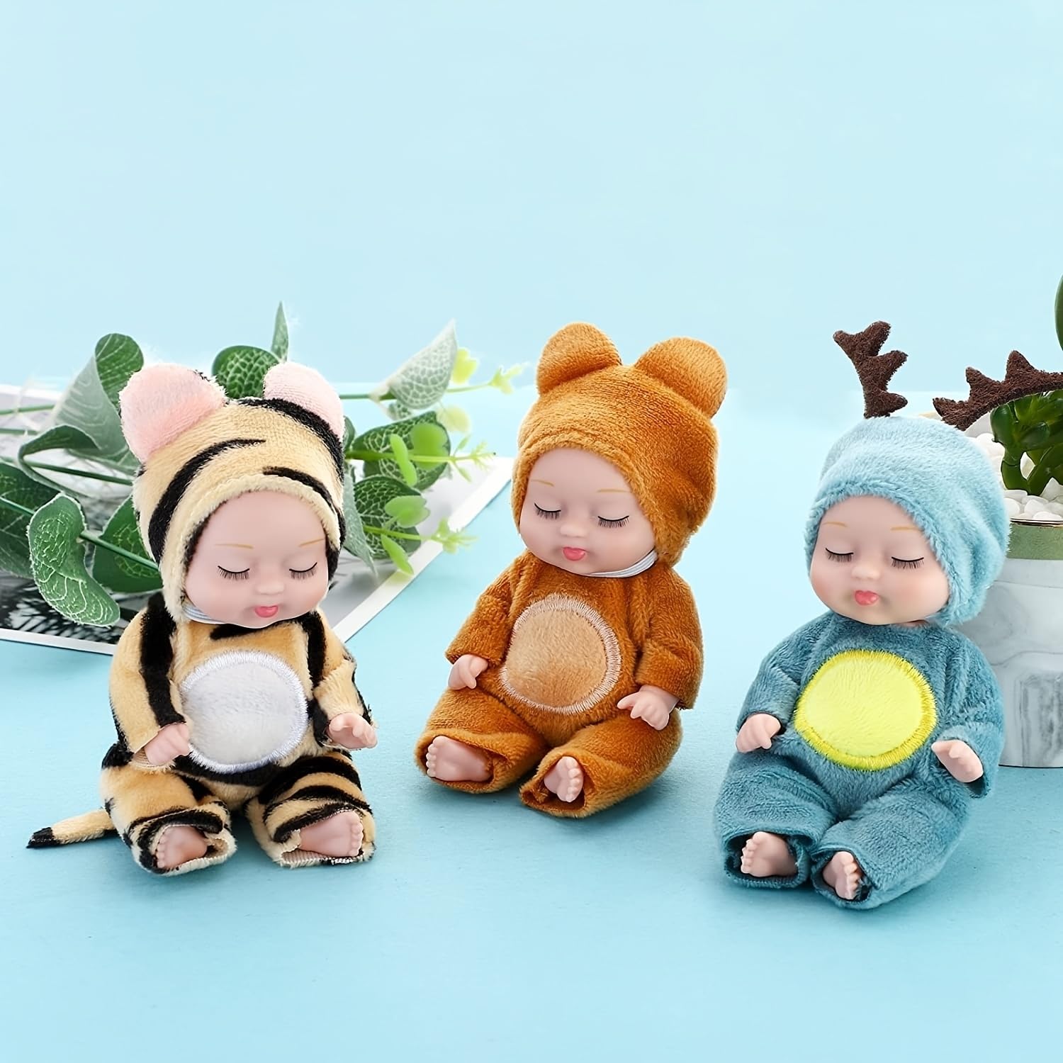 Amazon.co.jp: ミニリボンベビードール 赤ちゃん 人形 動物 リアル