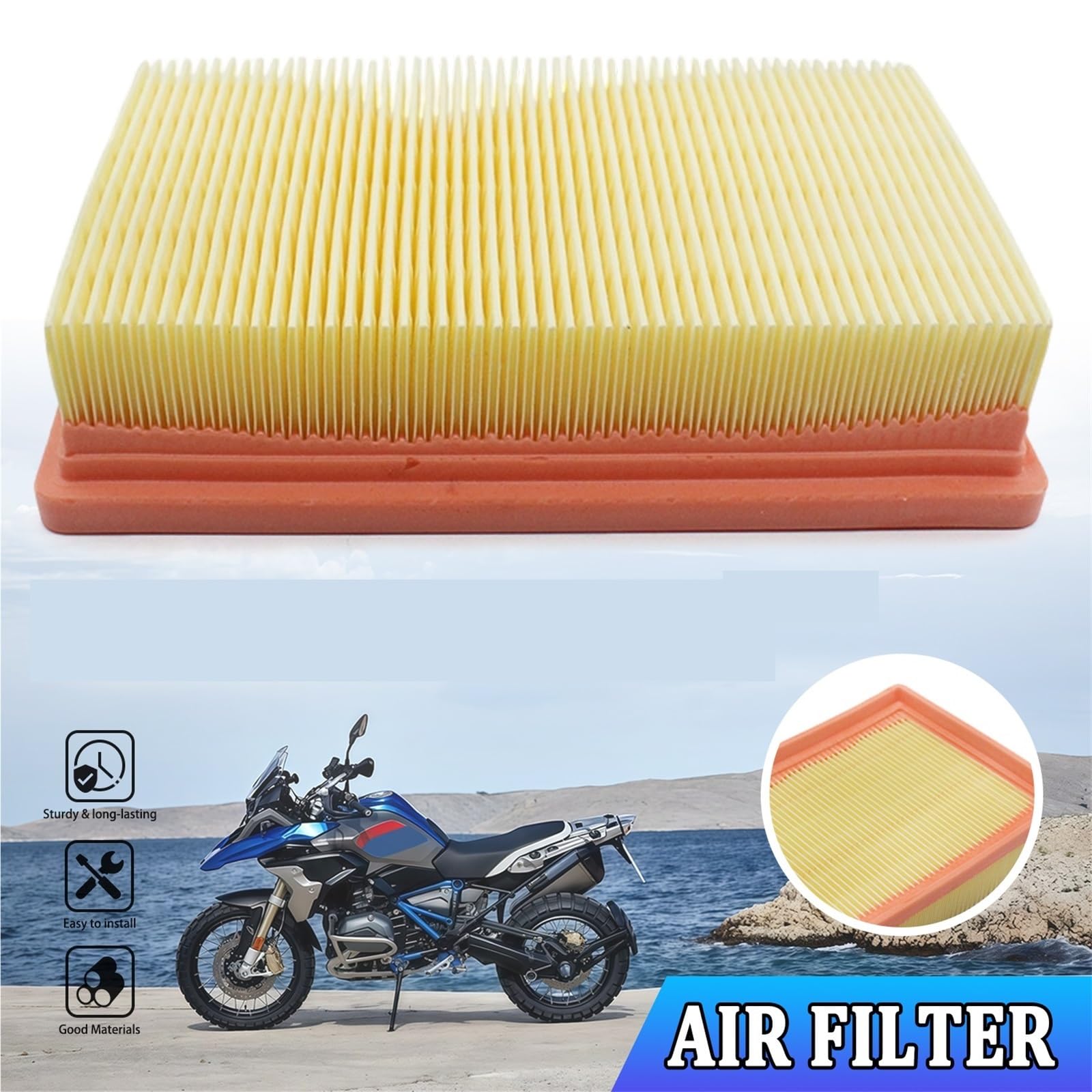 Filtro alta efficienza moto Adatto per BMW 13727726799 Adventure R1200GS R1250GS R1200R R1200RS R1250RT R1200/R/GS/RS/RT Filtro aria moto