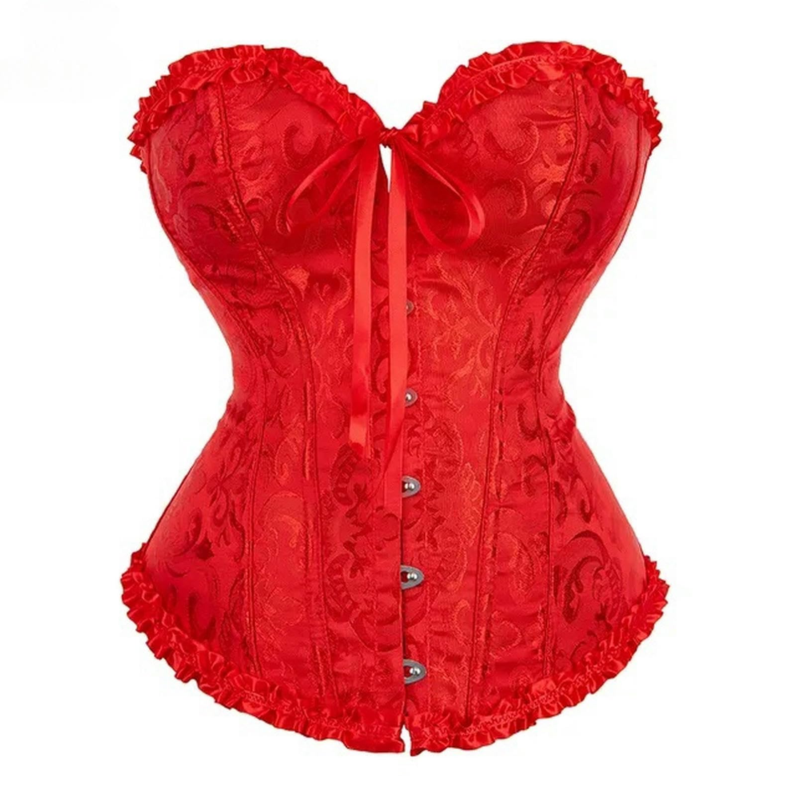 HAAR Top Bustier Aderente Punk Korset Donne Lingerie Danza Indossando Costumi Floreali Pizzo Ossato Corsetti E Bustieri