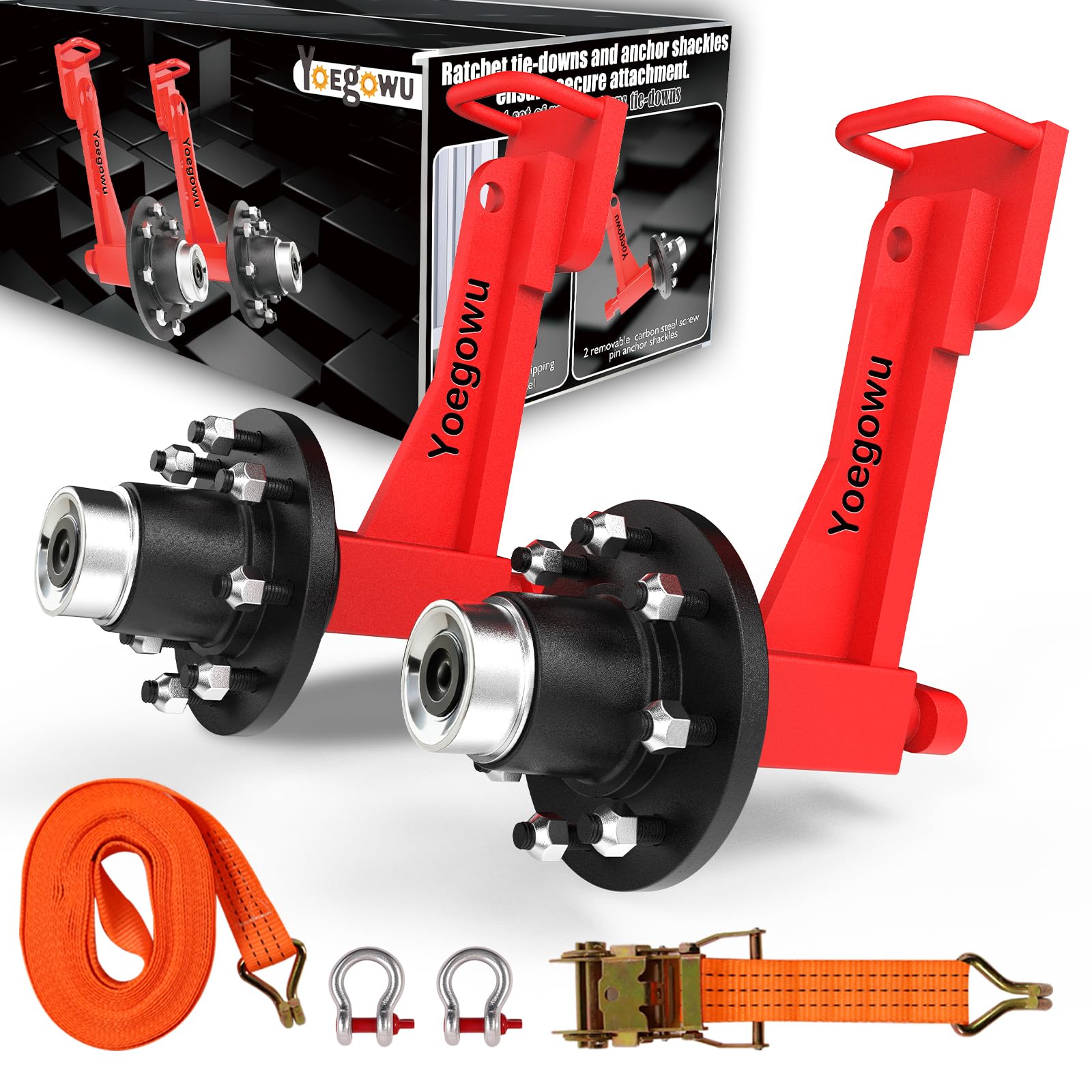 2-Pack Shipping Container Wheels Kit with 6/8 Lug Bolt-On Spindle