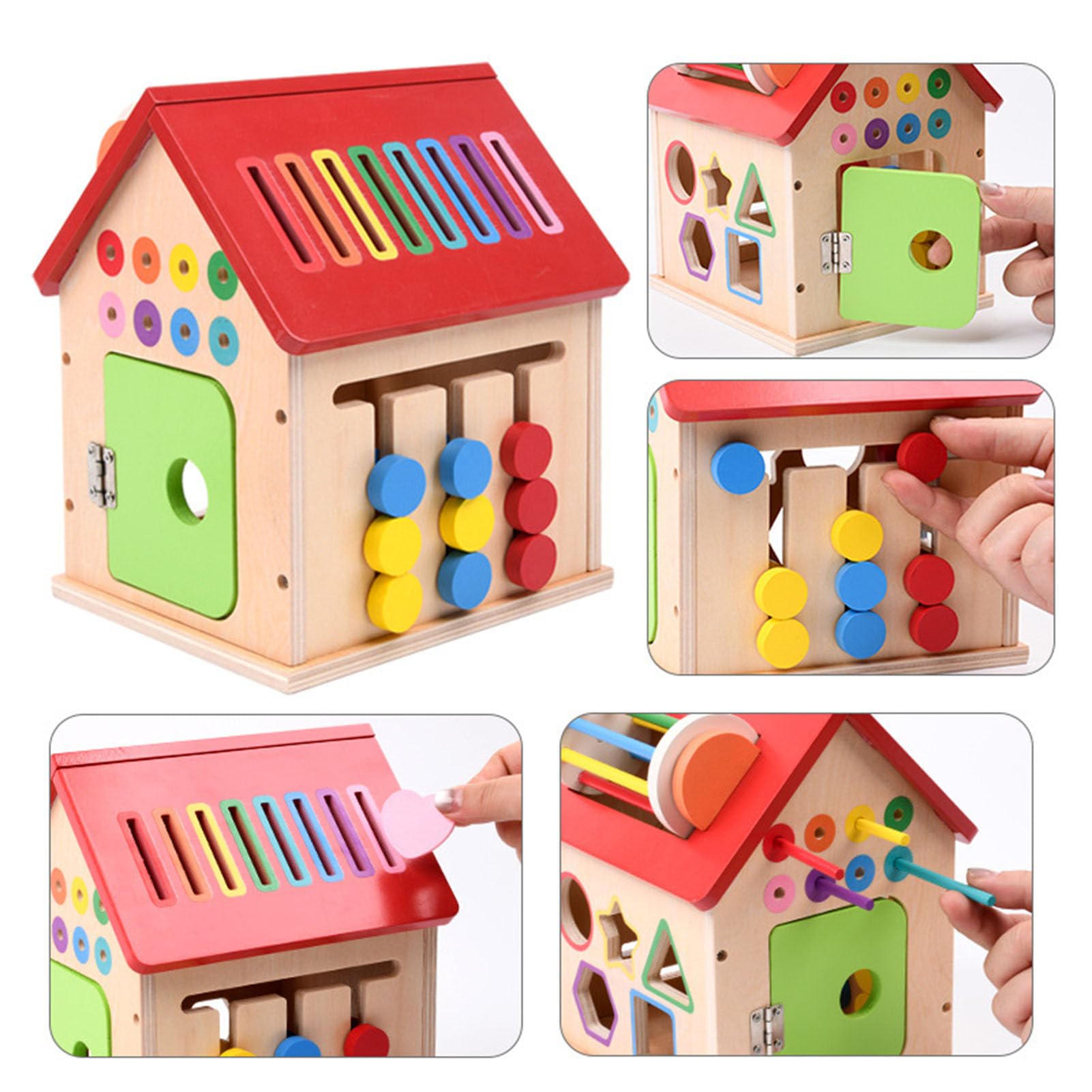 Mehrzweck-Aktivitätshaus-Spielzeug, sensorisches Lernspielzeug | Formen-Sortierbox, Spielzeug für Kleinkinder Weisheitshaus, Lernspielzeug Uhrzeit