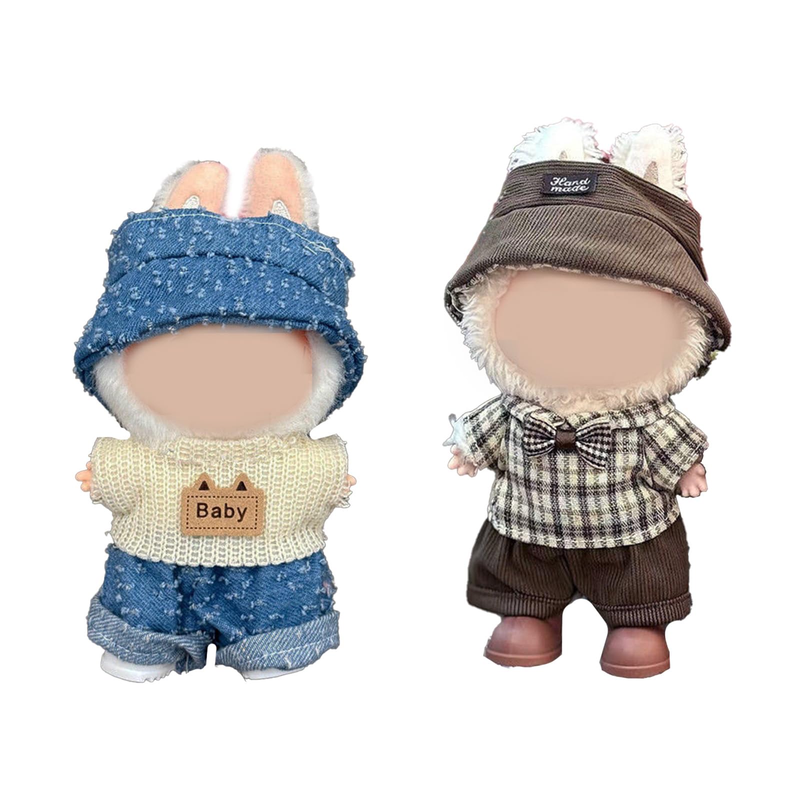 TOPtoper Doll Clothes for Labubu 2 Set Outfits for 17cm LA BU BU