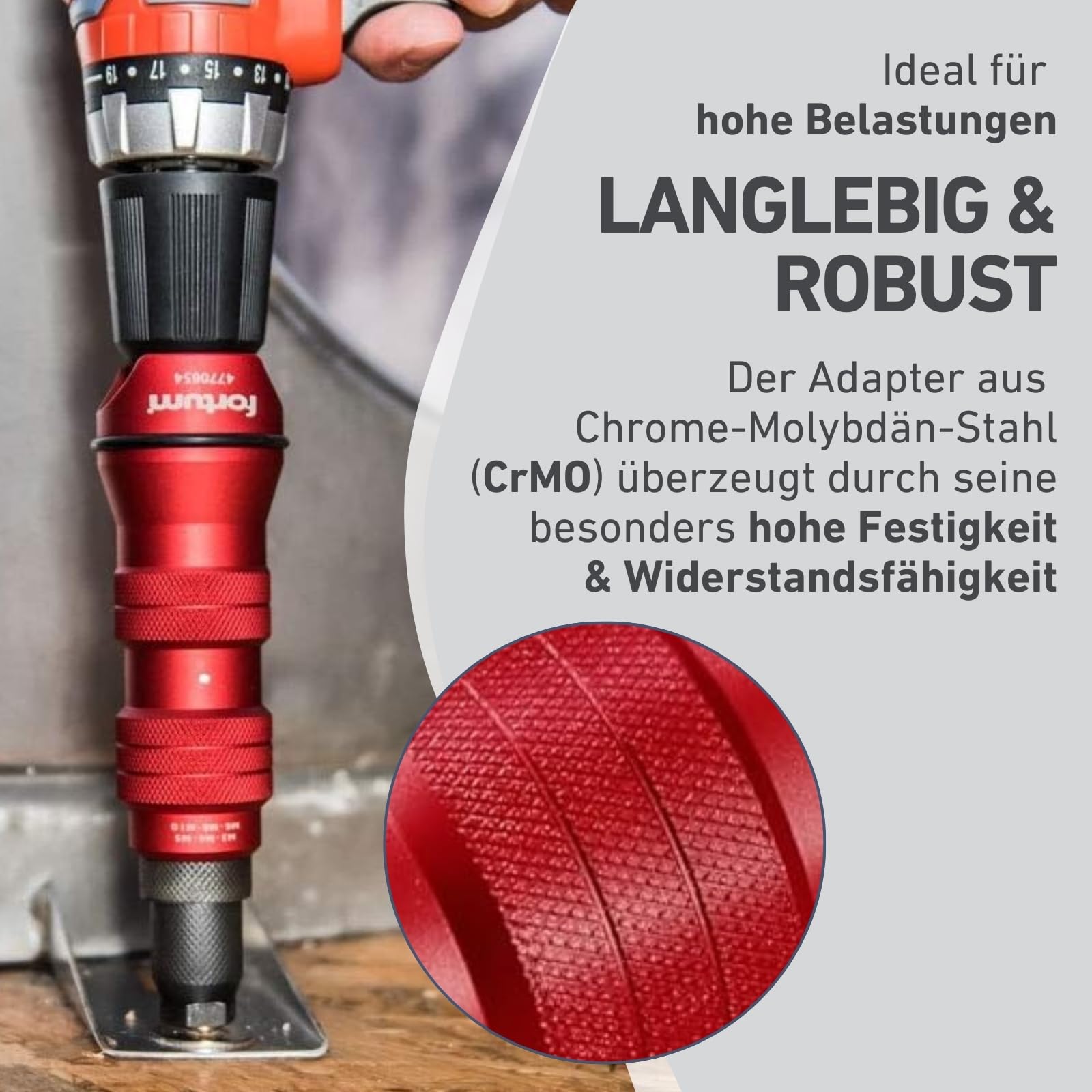 Nietmmutternaufsatz für Akkuschrauber & Bohrmaschine I Nietgerät für Nietmuttern aus Alu, Stahl & Edelstahl I Blindnietvorsatz für M3-M8 Muttern I Nietpistole Adapter