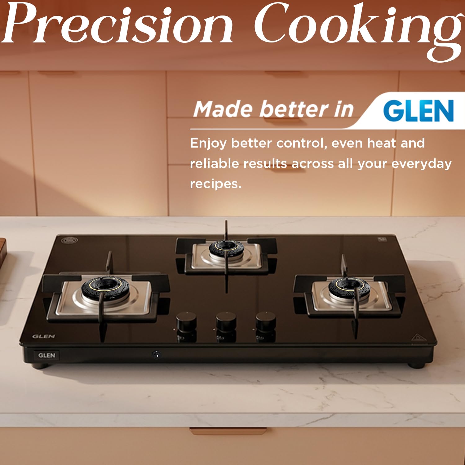 Glen Ultra Slim Gas Stove - 3 Burner, Auto Ignition -8 Glen Ultra Slim Gas Stove - 3 Burner, Auto Ignition -8