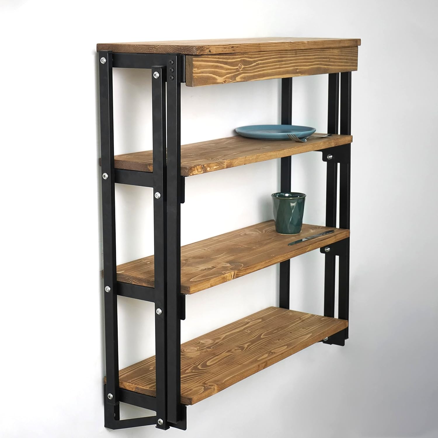 Murphy Folding Table | Wall Mounted Table Dining Table | Multifunctional Desk & Shelf | Storage Shelf | Small Space Desk