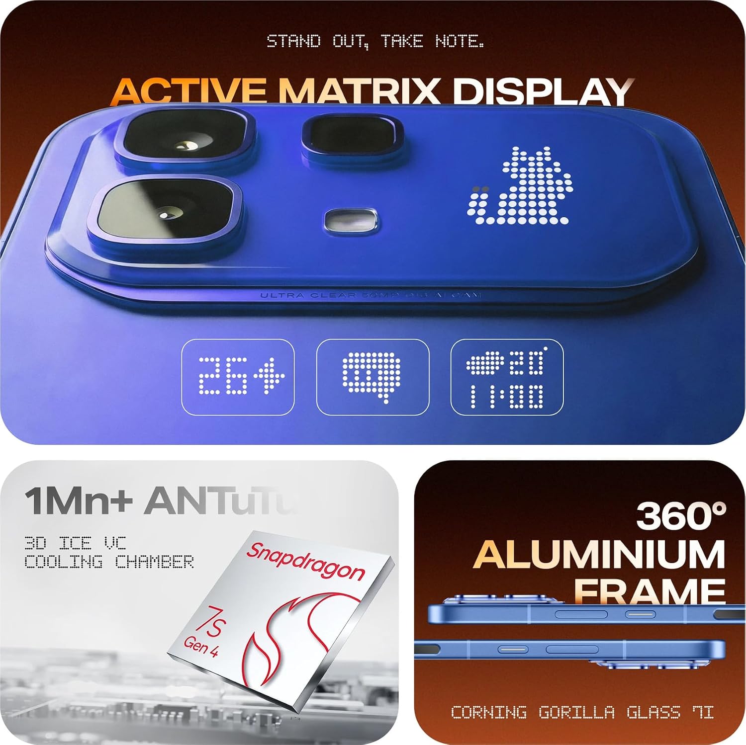 Infinix Note 60 Pro Active Matrix Display showing notifications