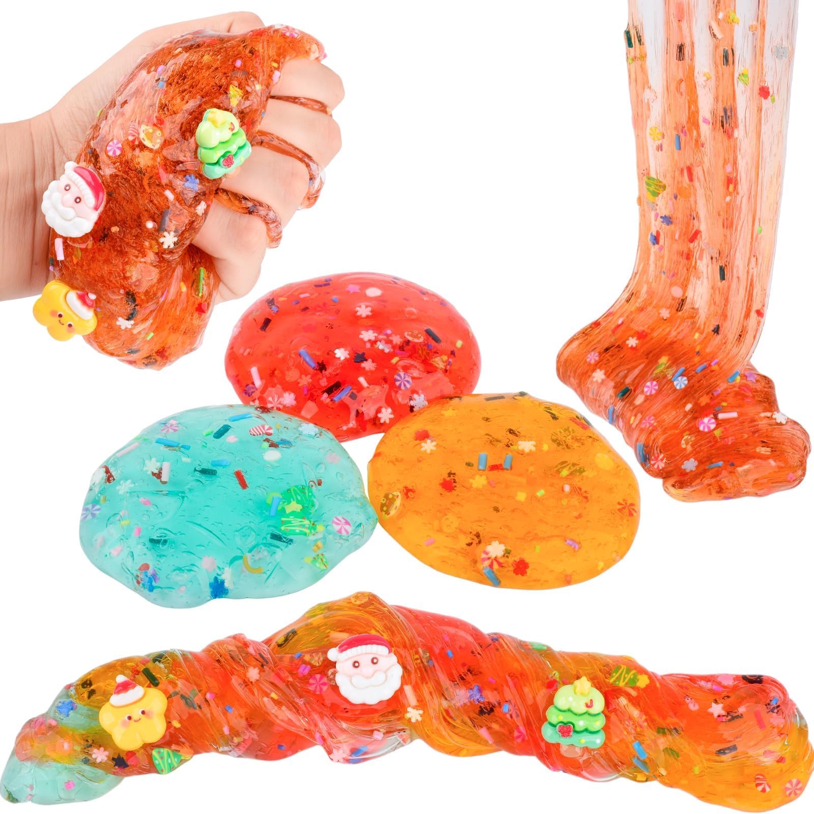 9 Pack Christmas Slime Kit, with 3 Butter Slime and 3 Cloud Slime and 3 Clear Slime, Soft & Non-Sticky, Birthday Gifts for Girls & Boys, Party Favors, Goody Bags, Christmas Party Surprise Gifts