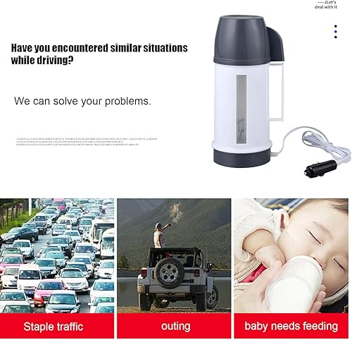 Miniatura 5 de Electric Travel Kettle - 12v Coffee Warmer Kettle, Auto Shut Off Pot, Portable Hot Water Boiler  Quick Heating Kettles for Coffee Tea Milk Road Trip