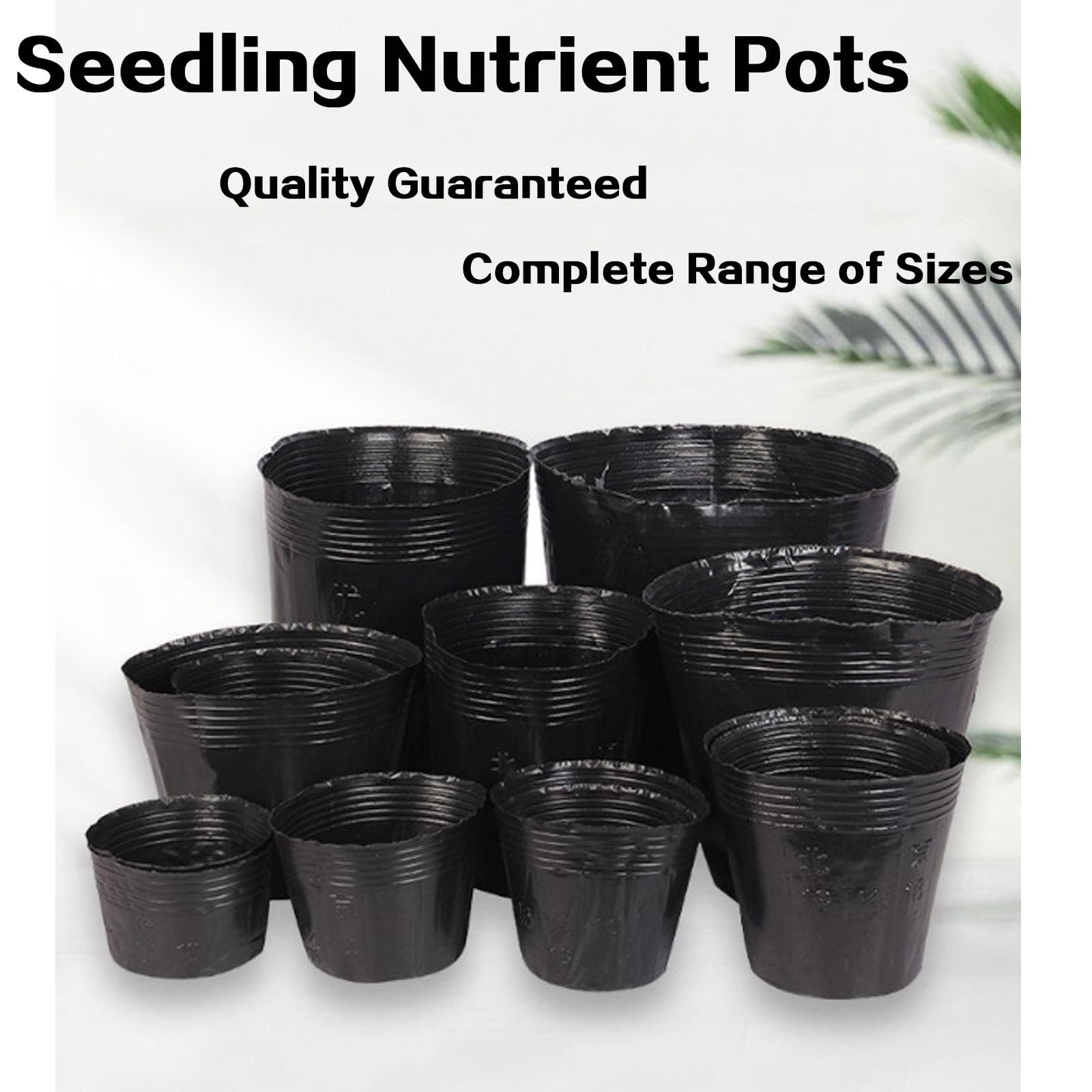 Godets de Semis Plastique Noir 10/5/3/1 Gallon, Pots pour Semis avec Trous de Drainage, Multiples Tailles pour Plantation Intérieur et Extérieur(5 gallons 20pcs)