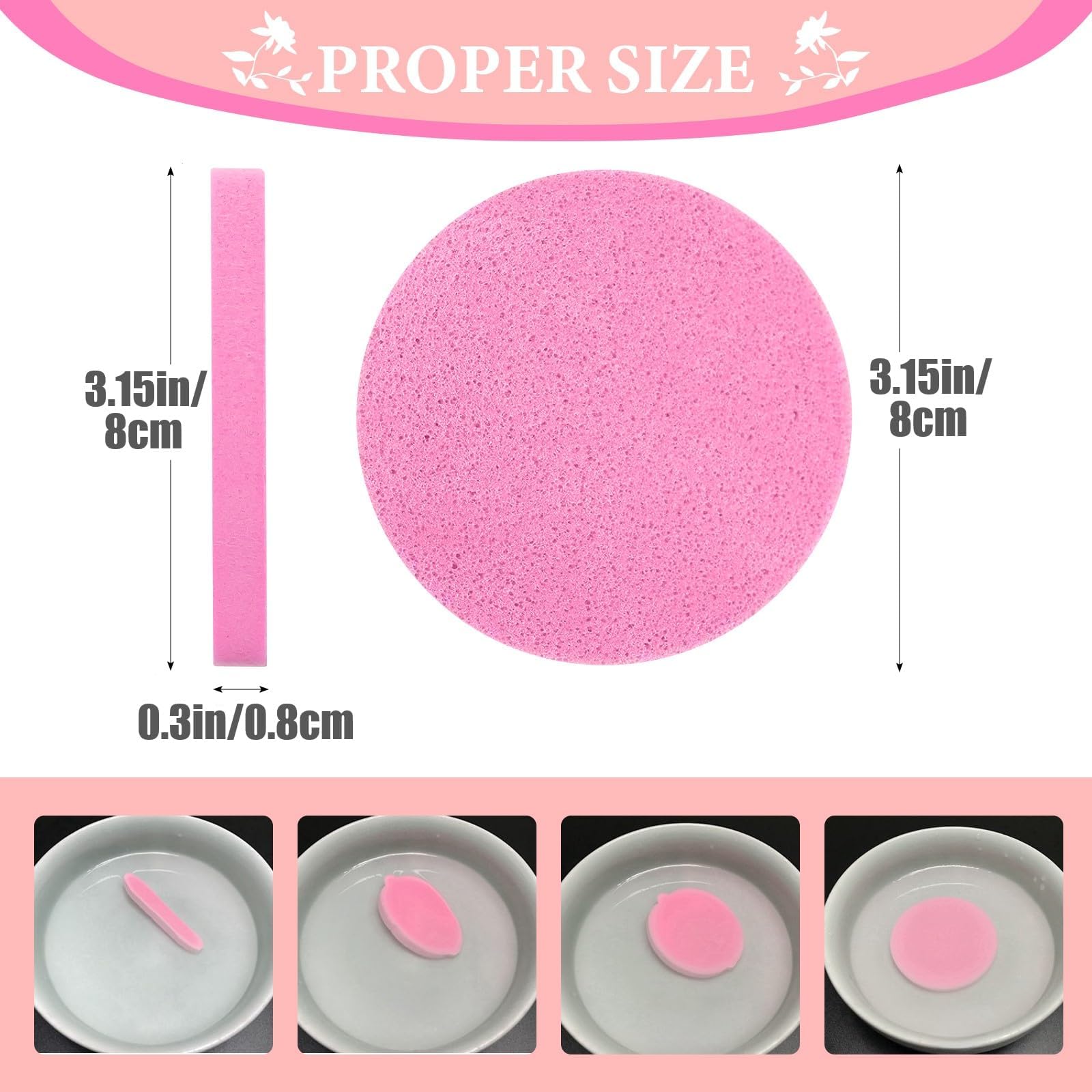 480 Pcs Compressed Facial Sponges Round Face Cleansing Sponge Bulk Disposable Exfoliating Sponges Pads for Estheticians Women Spa Travel Wash Makeup Removal, 4 Colours - Image 2