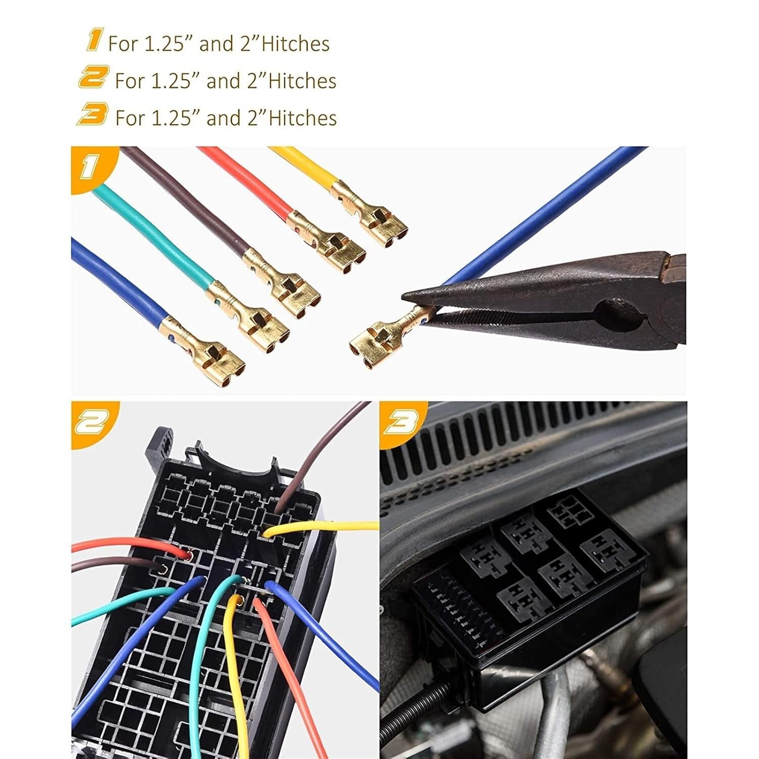 12-Slot Relay Box 6 Way ATC ATO Fuses Holder Block Relays with 41pcs Metallic Pins for Automotive Engine Bay