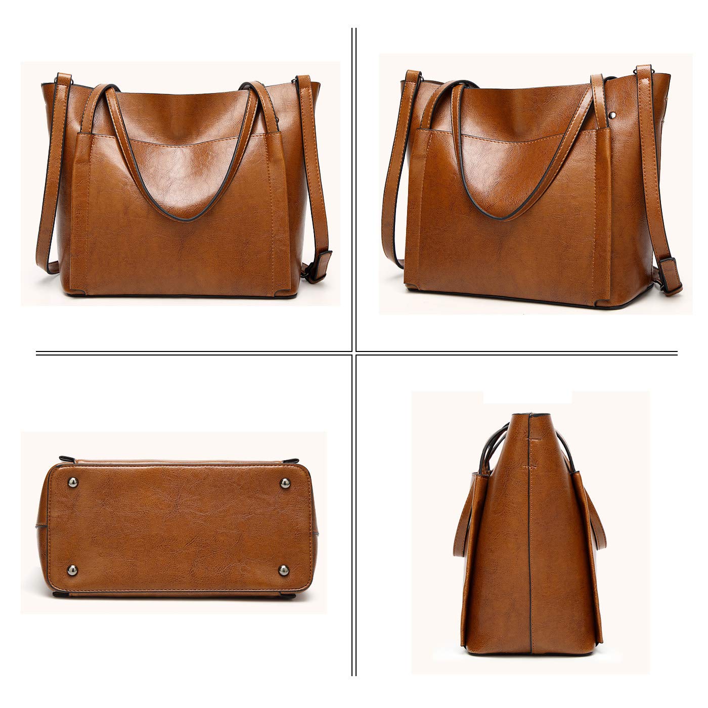 Bolso Tote Cubo para Mujer en Cuero de la PU