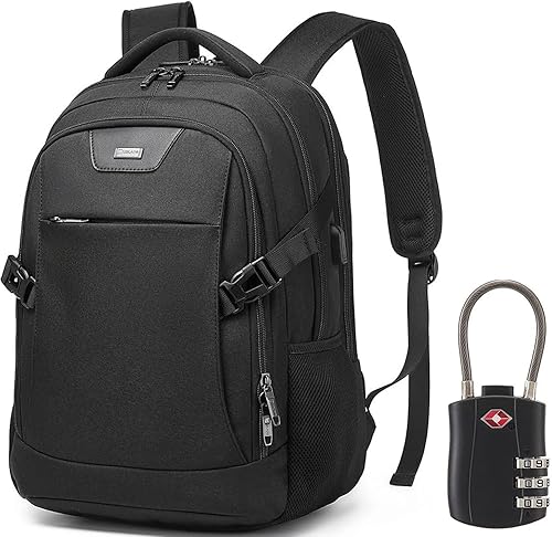 Miniatura 44 de DUSLANG Mochila para portátil de 17 pulgadas para viajes, resistente al agua, mochila universitaria para hombres, bolsa para computadora portátil