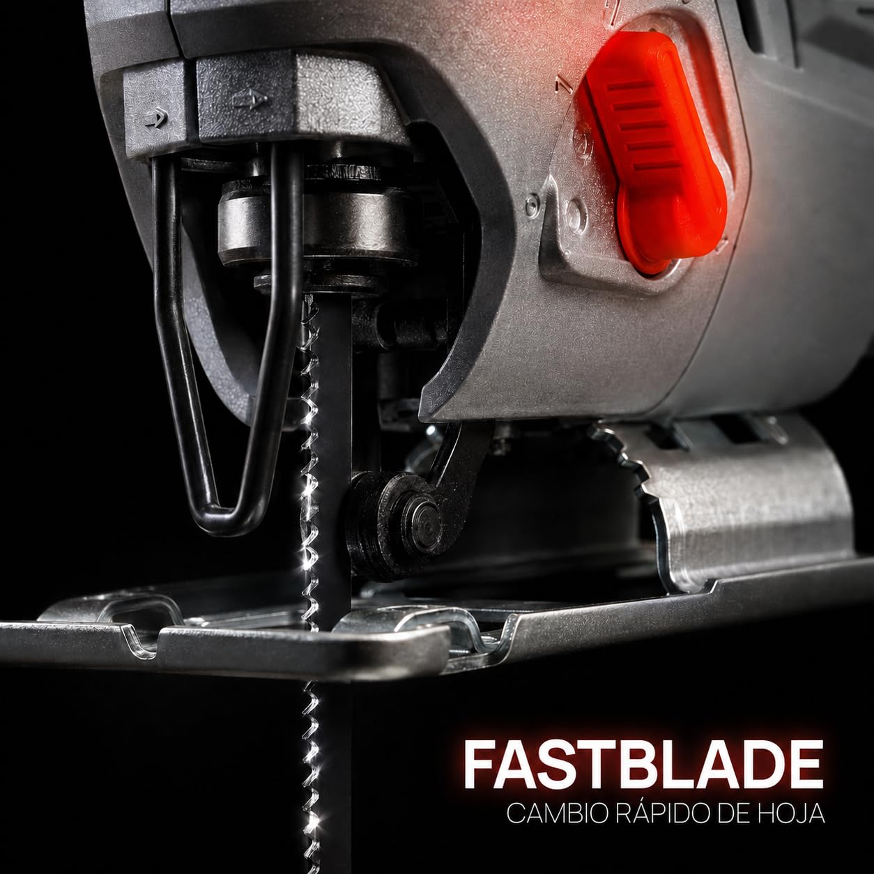 KOMBO – Sierra de Calar JobSelect 650W Verde con Acción Pendular y Cambio de Hoja FASTBLADE, 0–3000 rpm, Cable 1,8 m – Capacidad Corte Madera 65 mm – Para Plástico, Madera y Metal – 1 Hoja Incluida