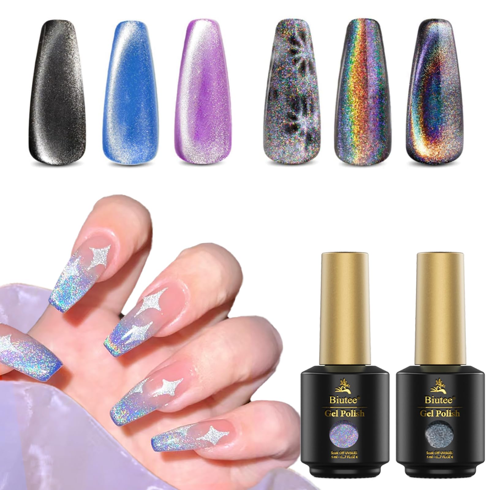Amazon | Biutee マグネットジェル キャッツアイジェル 2色 8ml 磁石