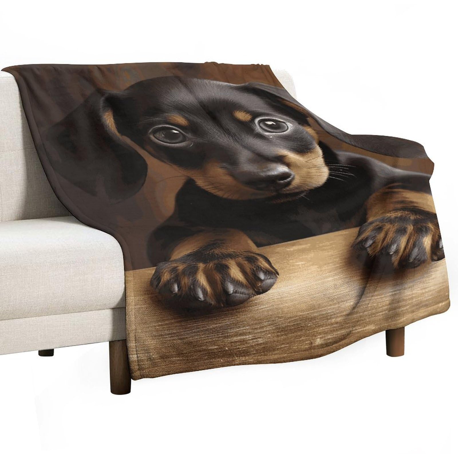 Couverture teckel flanelle épaisse contre le froid plaid canapé doux