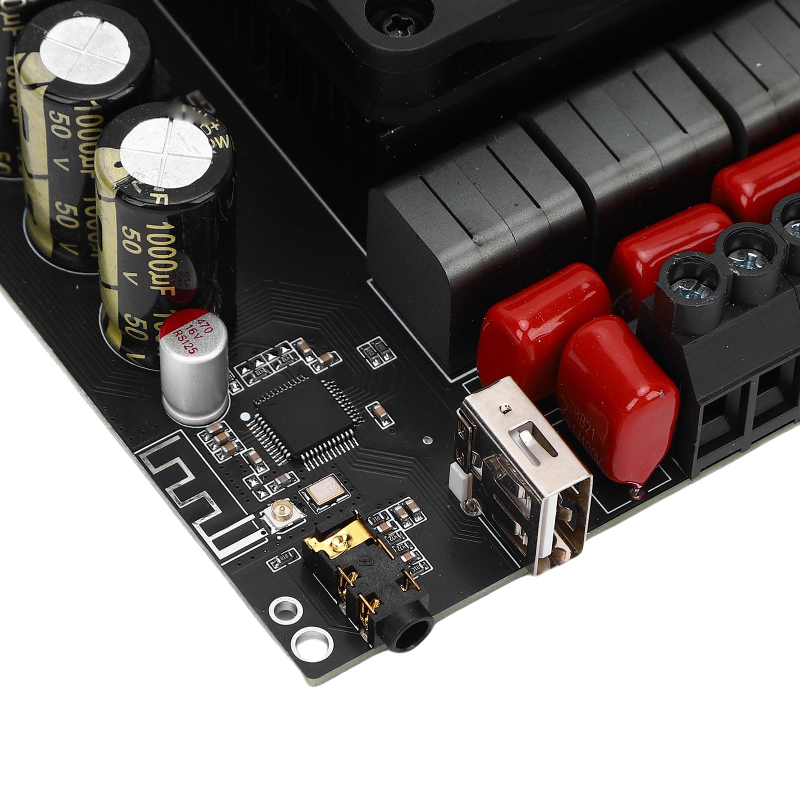 Jeffergarden Scheda Amplificatore Audio a 2.1, Materiale ABS Ad Alta Potenza 200 W per Altoparlante Domestico con Ingressi Bluetooth e AUX per Appassionati di Audio Fai da Te