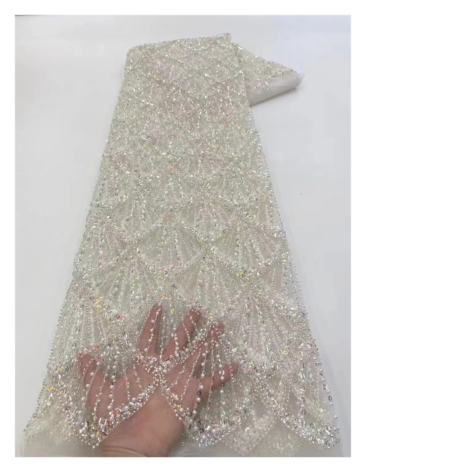 Tela para Coser, Tela con Cuentas, 1 Yarda, Lentejuelas, Encaje con Cuentas, Bordado Nupcial para Bodas.