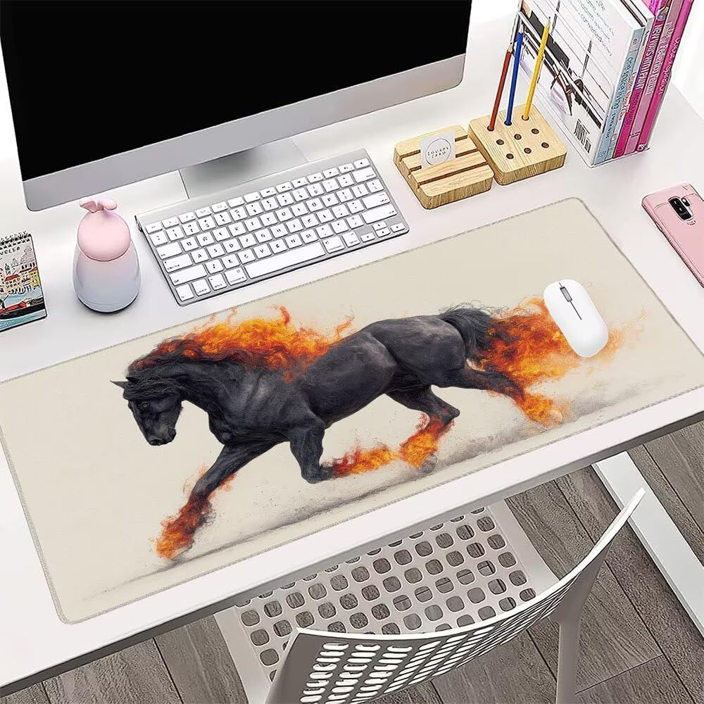 Alfombrilla de Mouse para Juegos, Nero, XXL, Antideslizante, Impermeable, Diseño de animale, Extendido, Grande, 1200x600x3mm, para PC, Laptop, Ufficio, Famiglia d-410