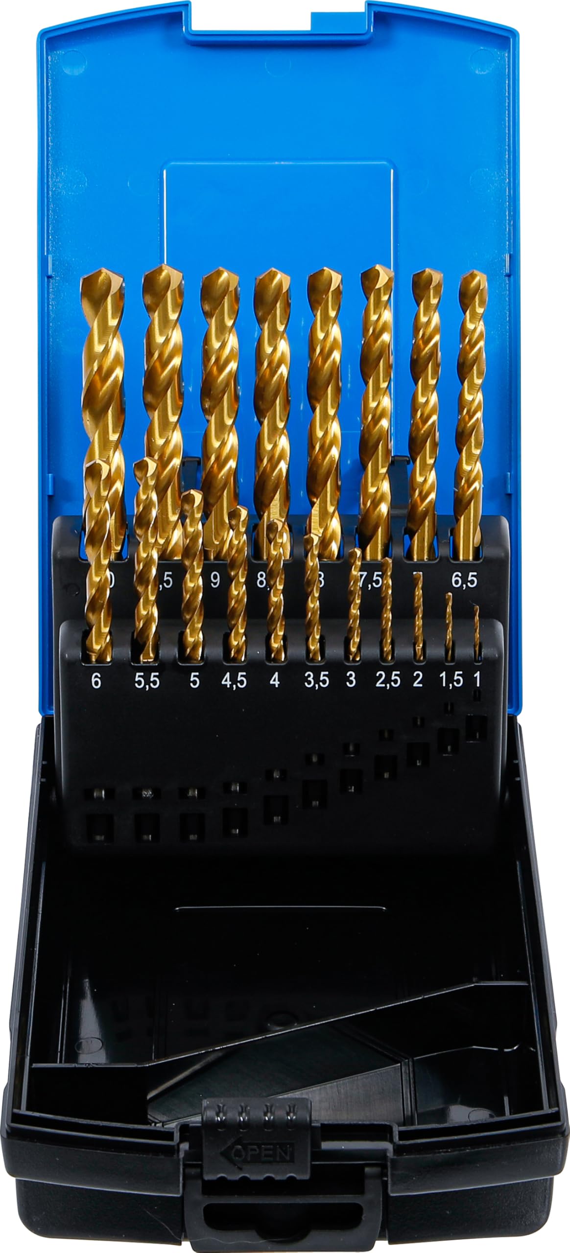 BGS 2040 | Serie di punte elicoidali | HSS-G | nitruro di titanio | 1 - 10 mm | 19 pz.