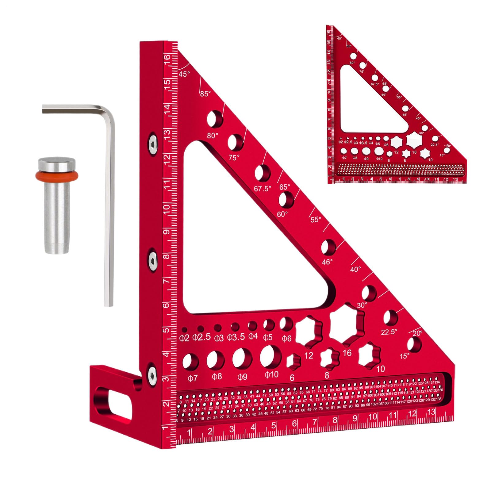 Multi Angle Square,3D Multi-angle Woodworking Speed Marking Square | Adjustable Woodpeckers Tools for Drawing Furniture Crafting Workshop Leveling Layout Rafter Cutting
