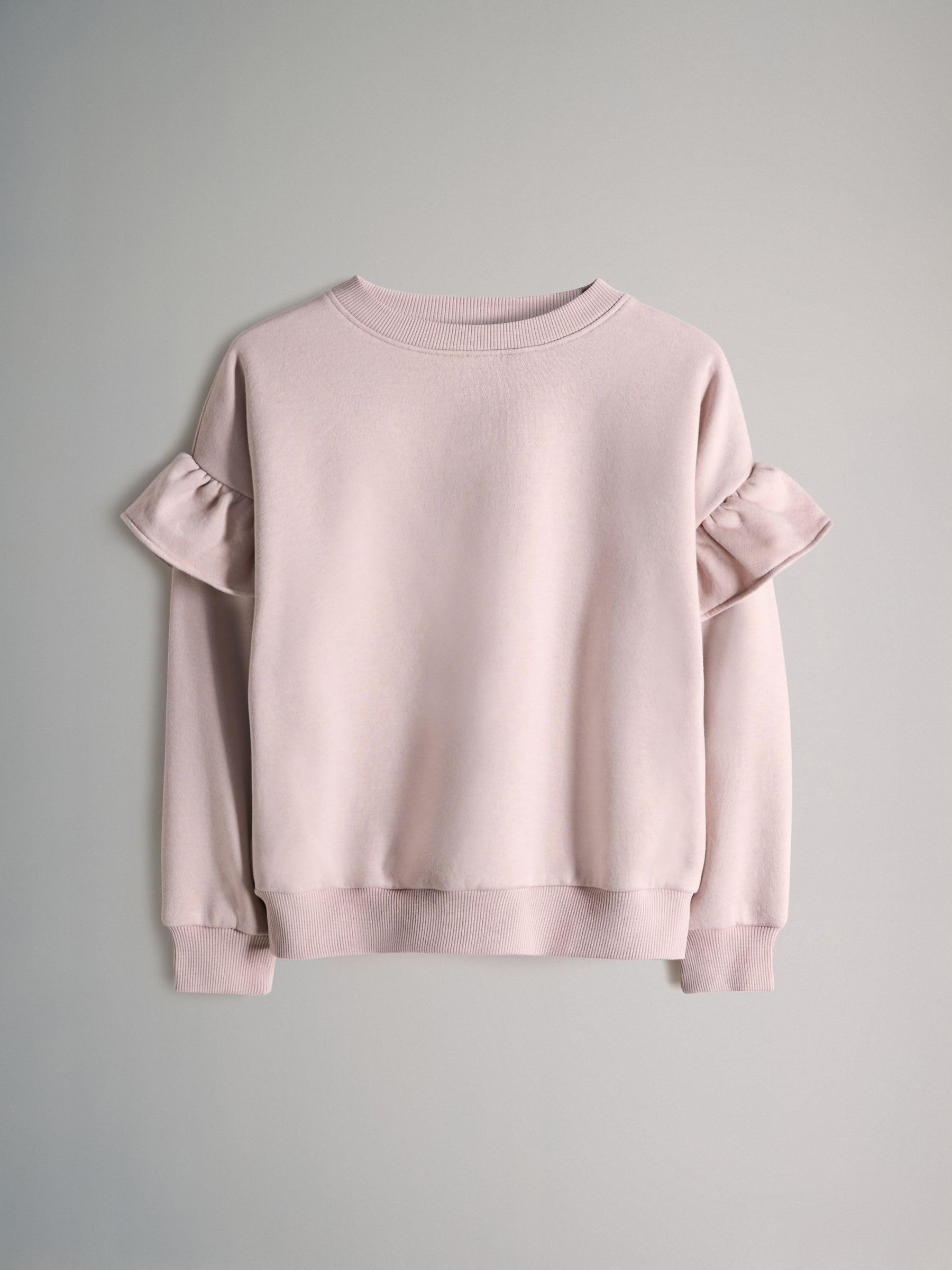 THE SET Mädchen t Sweatshirts mit Rüschenärmeln und Jogginghose mit weitem Bein, 2er-Pack