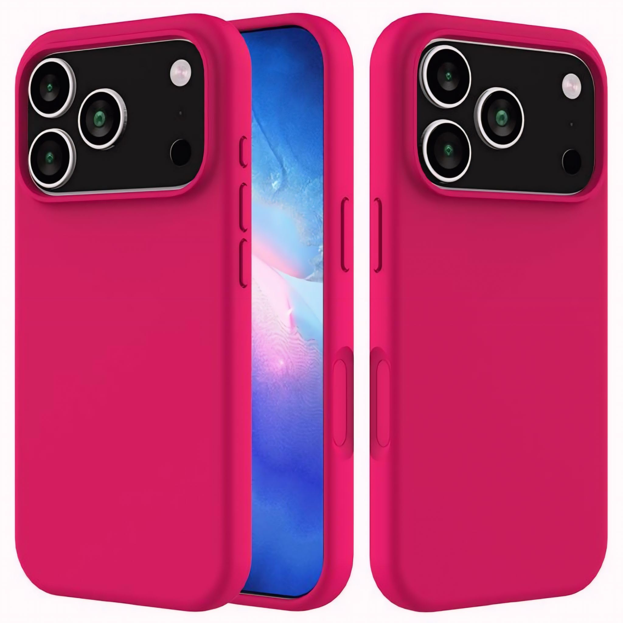 Aa TrendX Silicon Case Back Cover Compatible with iPhone 17 Pro Max Soft-Touch Phone Back Cover Anti-Scratch Waterproof Phone Case (Hot Pink)