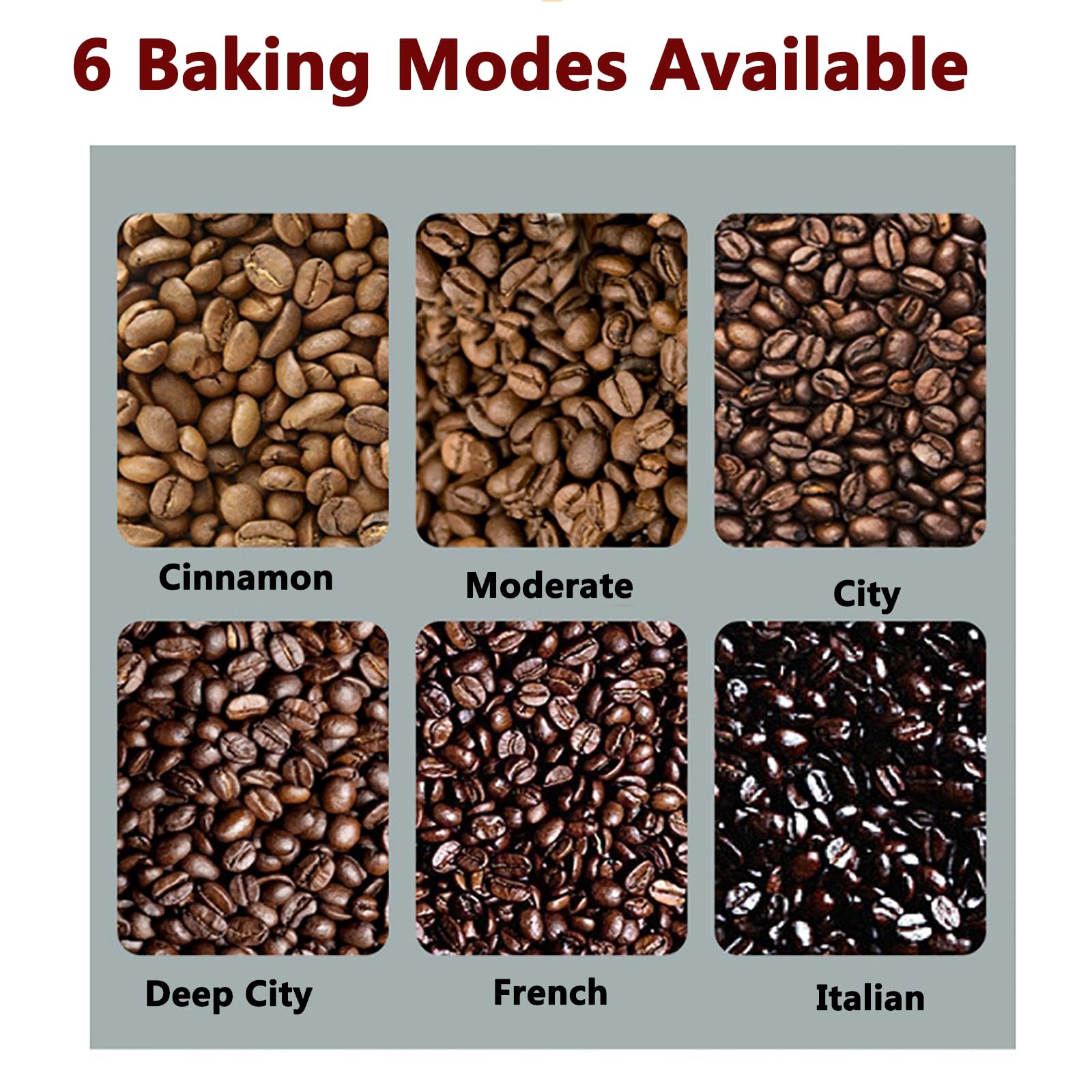 Tostatrice Elettrica Per Chicchi Di Caffè Da 800 G, Macchina Per Tostare Il Caffè In Acciaio Inossidabile Con Fori A Prova Di Perdite, Velocità Regolabile Da 1 A 33 Giri/Min E 6 Modalità Di Tostatura